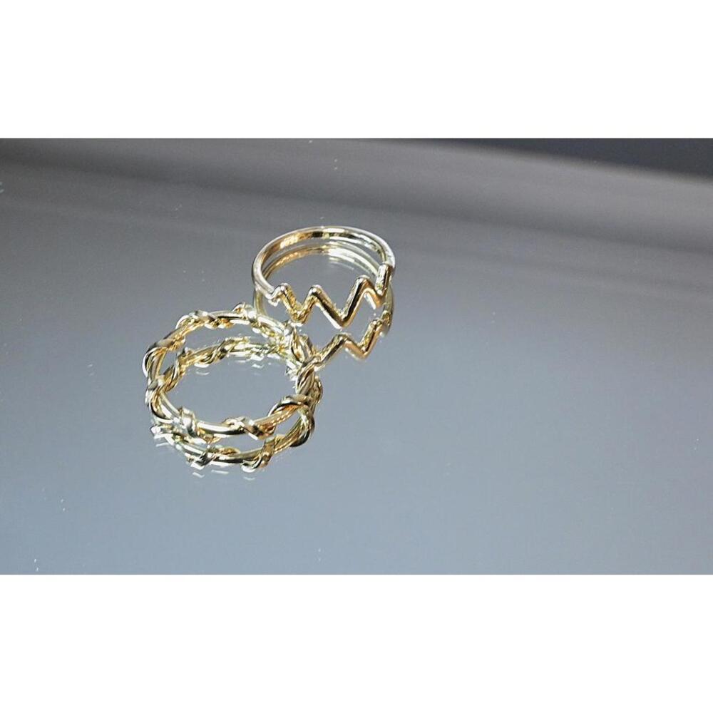 Set of Two Unique Gold-Toned Artistic Rings